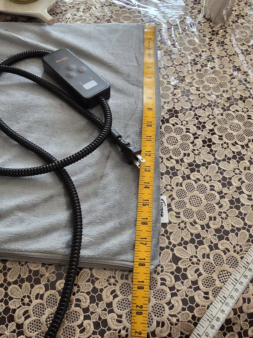Heated Electric Pad Controller with Coiled Cord - Light Blue